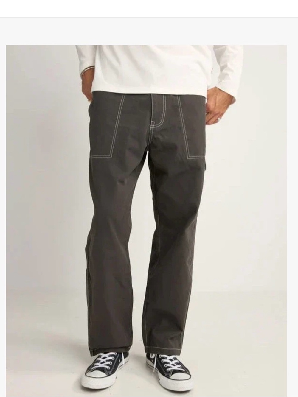 Men's Rhythm Dark Gray Straight-Leg Cargo Workstyle Pants- 30
